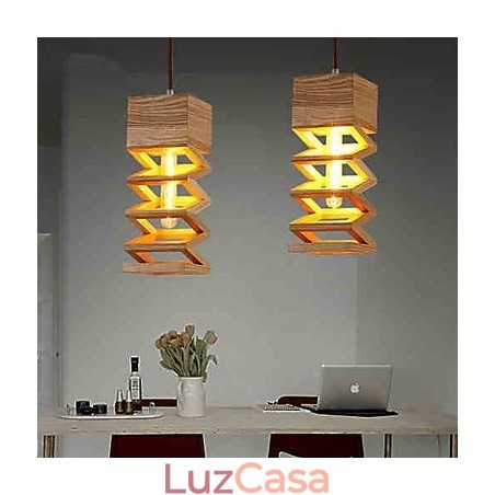 Luzes Pendentes Country Madeira Bambu Luzes Pendentes Country Madeira Bambu