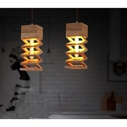 Luzes Pendentes Country Madeira Bambu
