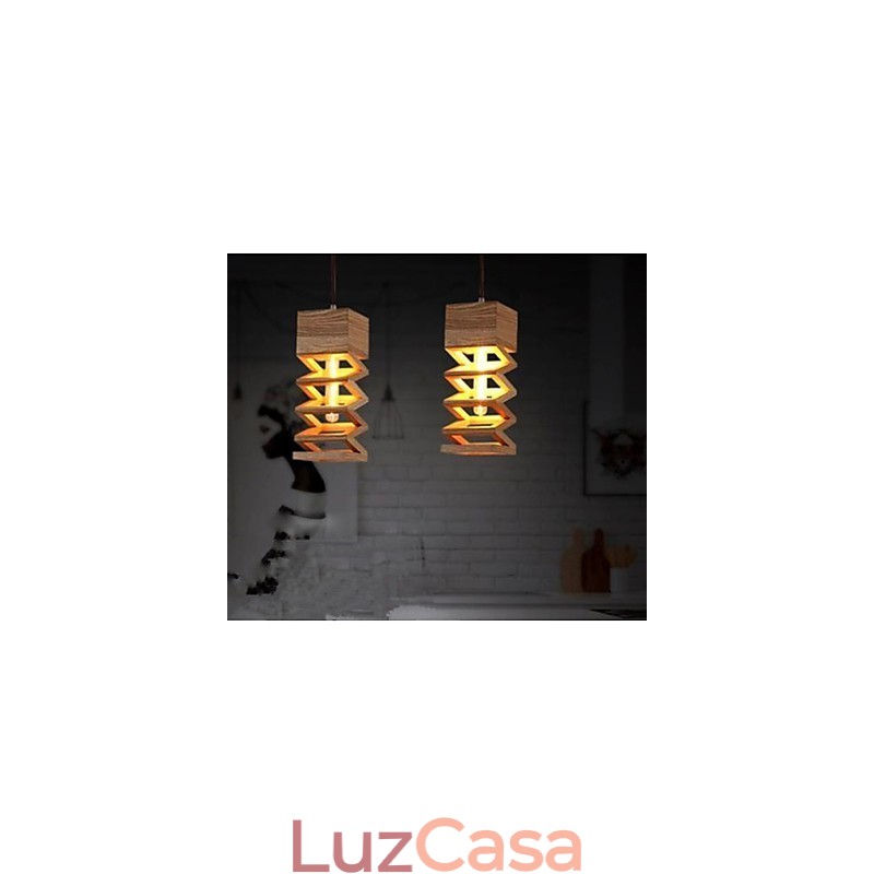 Luzes Pendentes Country Madeira Bambu