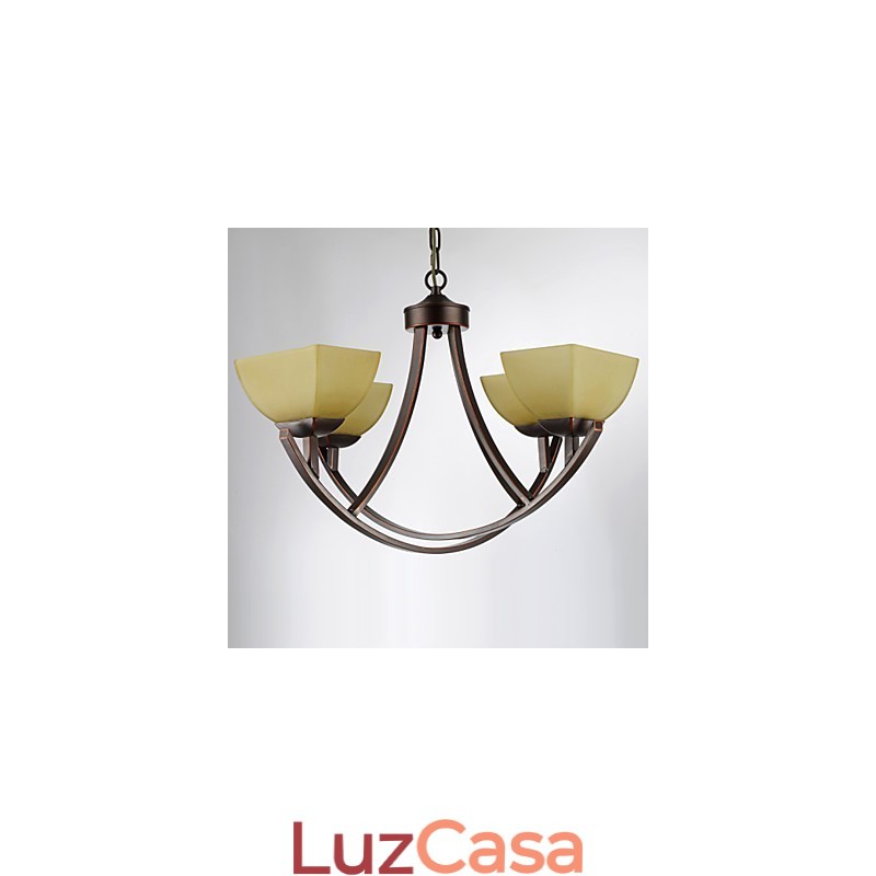 Lustre 4 Luzes Tradicional Clássico Vintage Metal