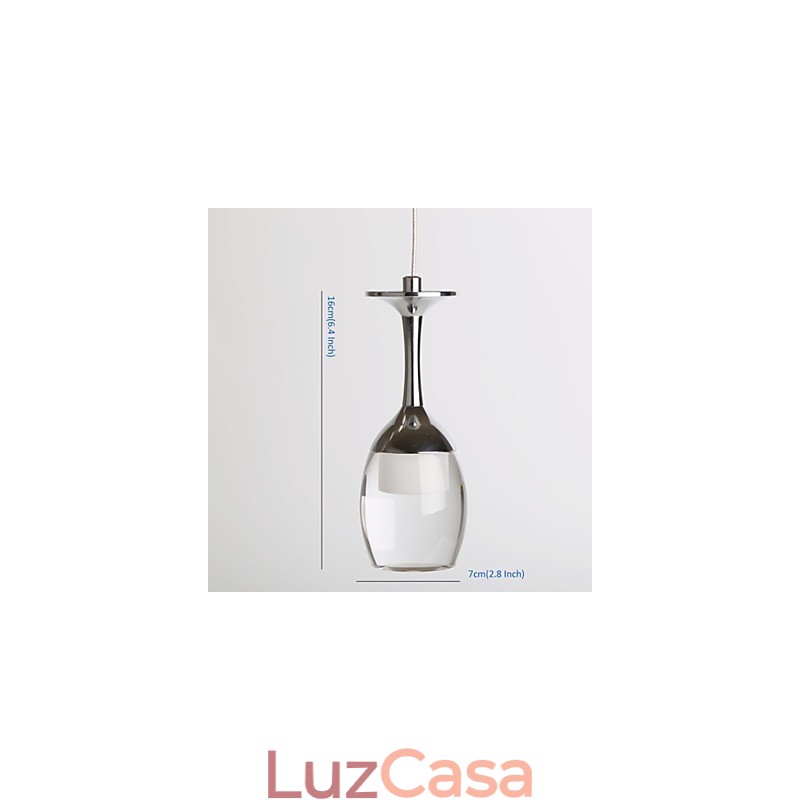 Luminária pendente moderna com 7 luzes, lâmpadas integradas e luz de escada incluída