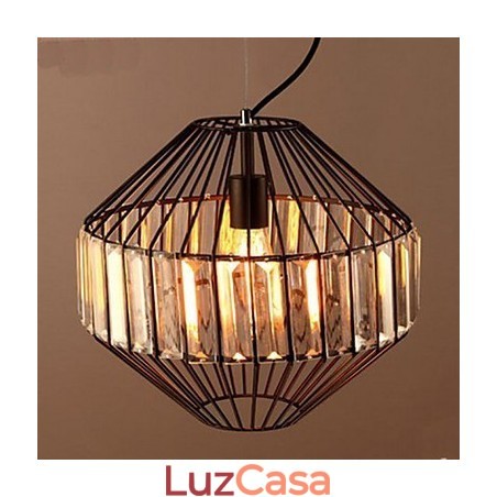 Lustre de cristal de gaiola de ferro forjado vintage Lustre Lustre de cristal de gaiola de ferro forjado vintage Lustre