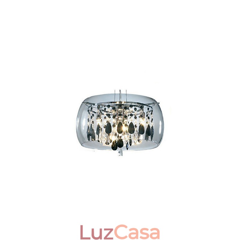 Moderno contemporâneo tambor cristal mini estilo galvanizado pingente luz