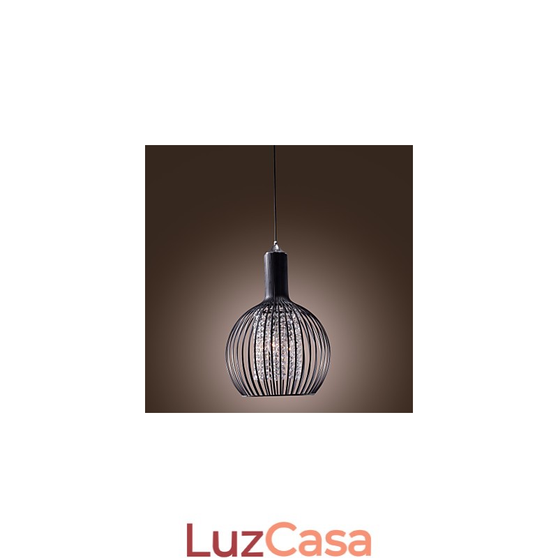 Luminária pendente moderna contemporânea de cristal estilo mini galvanizada