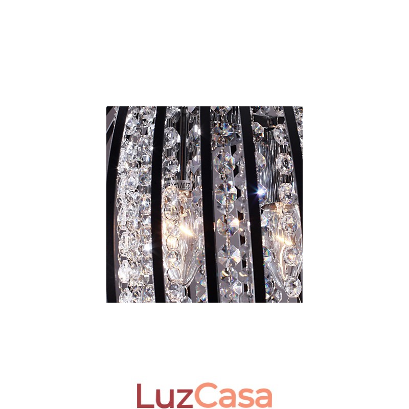 Luminária pendente moderna contemporânea de cristal estilo mini galvanizada