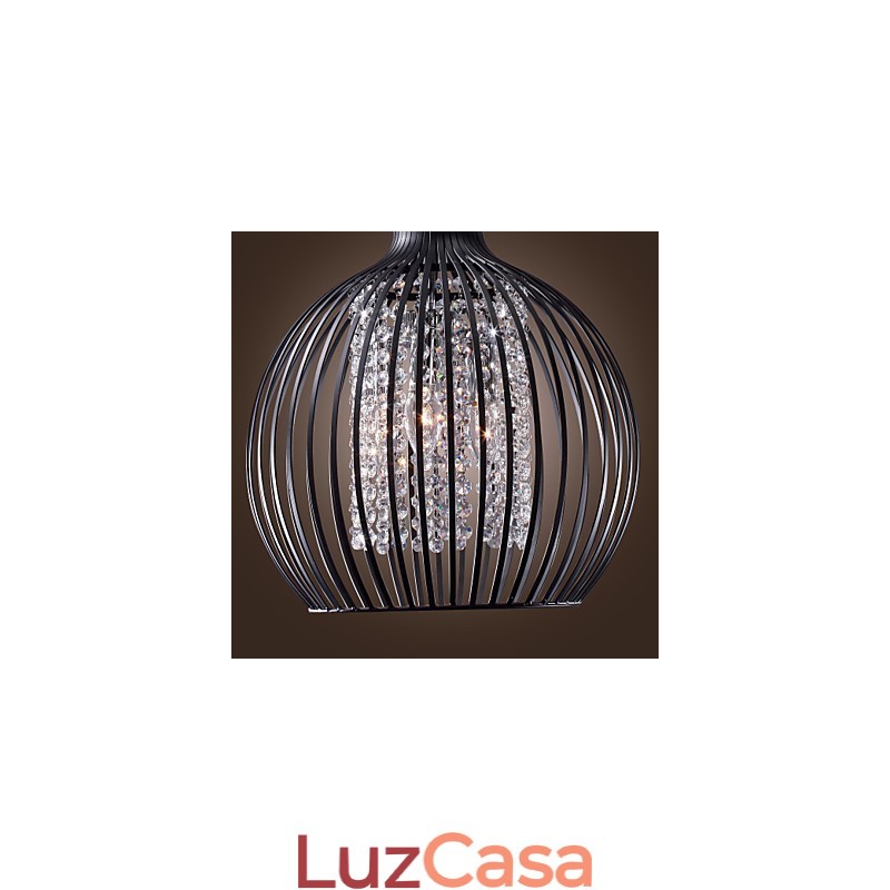 Luminária pendente moderna contemporânea de cristal estilo mini galvanizada
