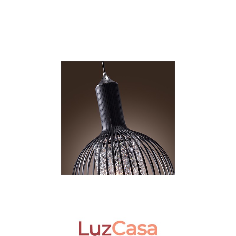 Luminária pendente moderna contemporânea de cristal estilo mini galvanizada
