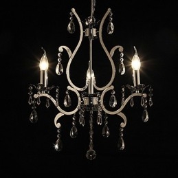 Lustre de Cristal com 3 Luzes em Metal