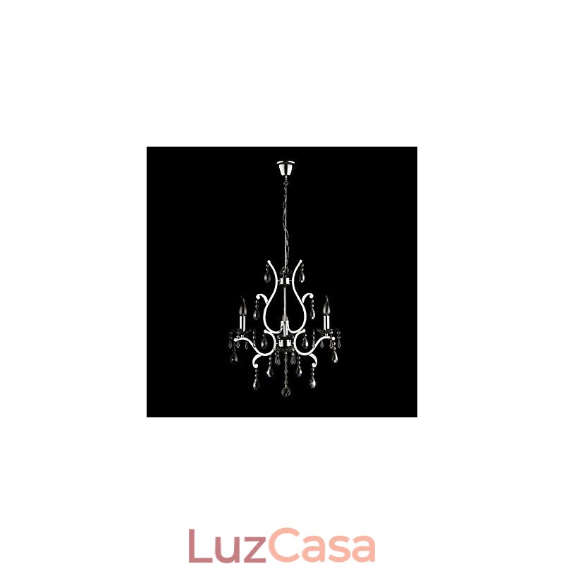Lustre de Cristal com 3 Luzes em Metal
