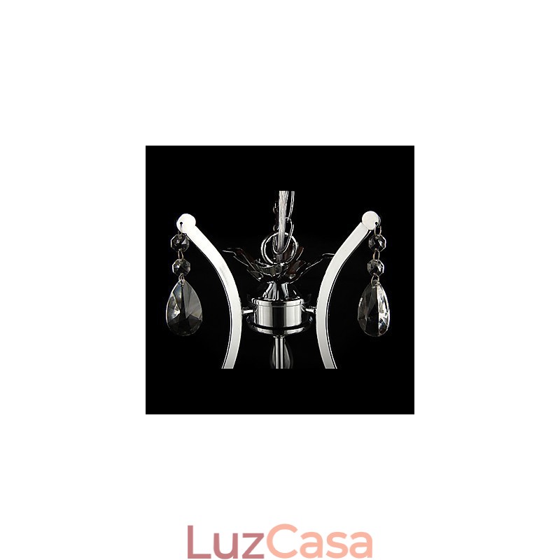 Lustre de Cristal com 3 Luzes em Metal