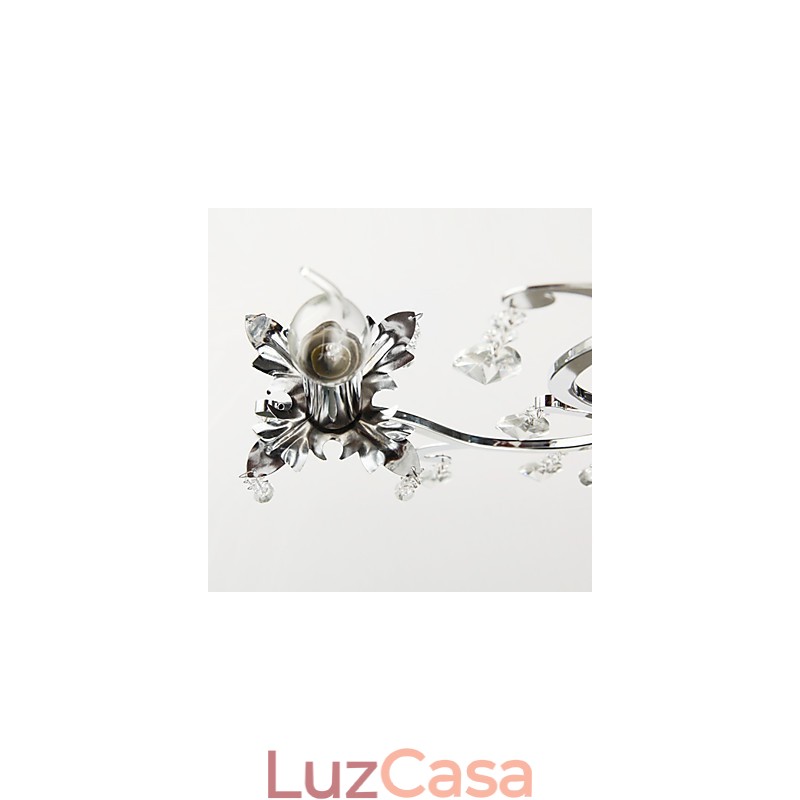 Lustre de Cristal com 3 Luzes em Metal