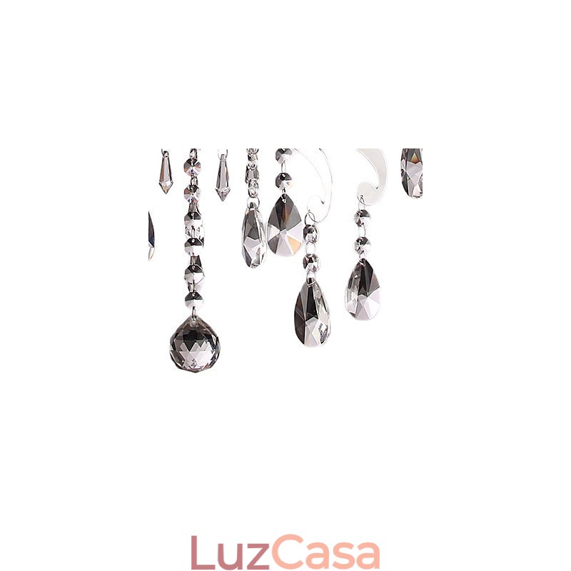 Lustre de Cristal com 3 Luzes em Metal