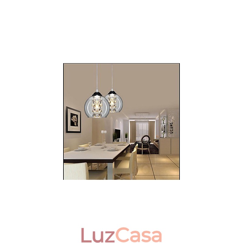 Luminária pendente de bola de vidro três
