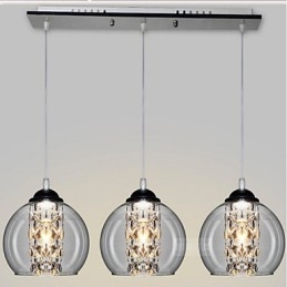 Luminária pendente de bola de vidro três