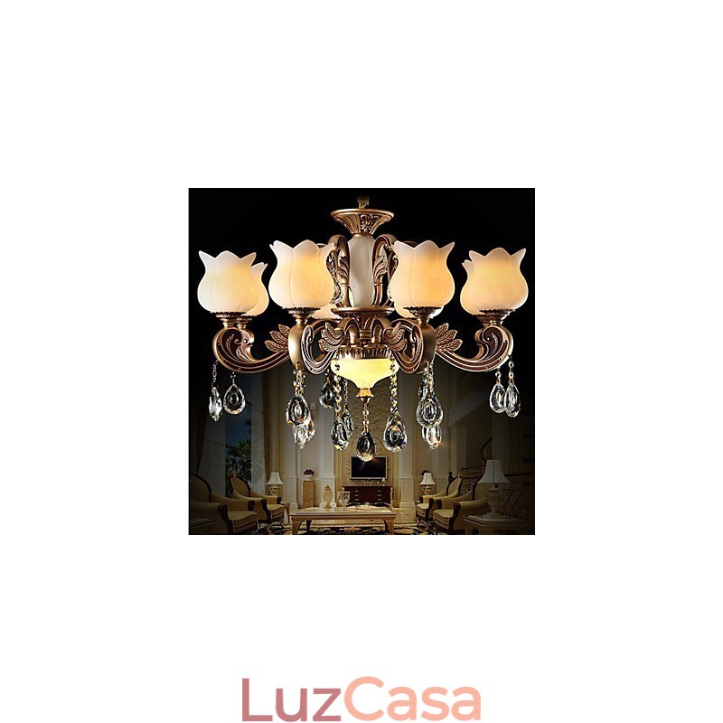 Luminária pendente de cristal europeia e luminária luxuosa