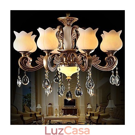 Luminária pendente de cristal europeia e luminária luxuosa Luminária pendente de cristal europeia e luminária luxuosa