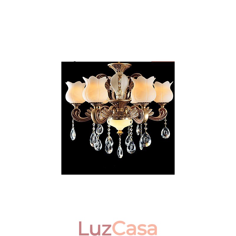 Luminária pendente de cristal europeia e luminária luxuosa