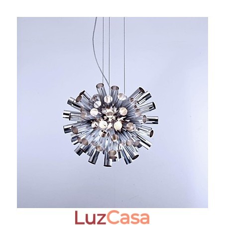 Luminária pendente moderna contemporânea em metal escovado Luminária pendente moderna contemporânea em metal escovado