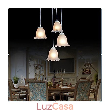 Pendente Quatro Luzes Branco Europeu Retro Clássico Pendente Quatro Luzes Branco Europeu Retro Clássico