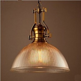 Lustre americano retrô europeu de cabeça única em vidro transparente