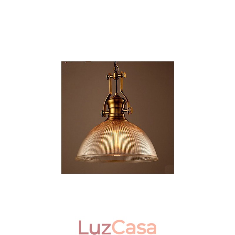 Lustre americano retrô europeu de cabeça única em vidro transparente