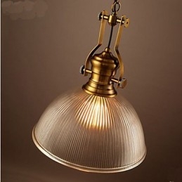 Lustre americano retrô europeu de cabeça única em vidro transparente