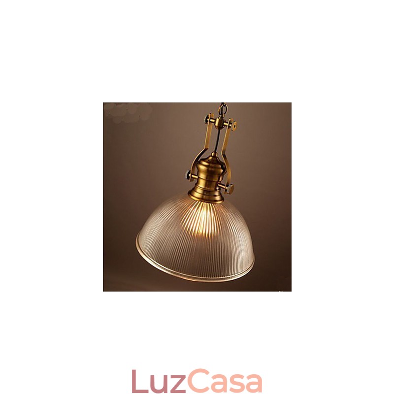 Lustre americano retrô europeu de cabeça única em vidro transparente