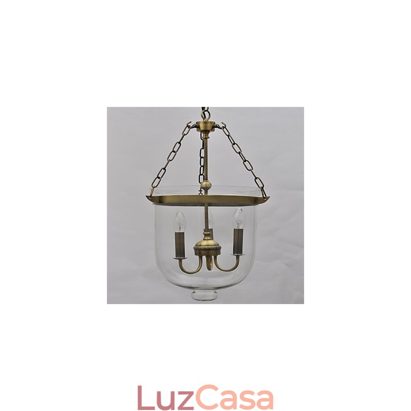Lustre de vidro estilo sino de templo vintage americano