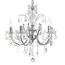 Lustre de cristal cromado clássico tradicional em metal
