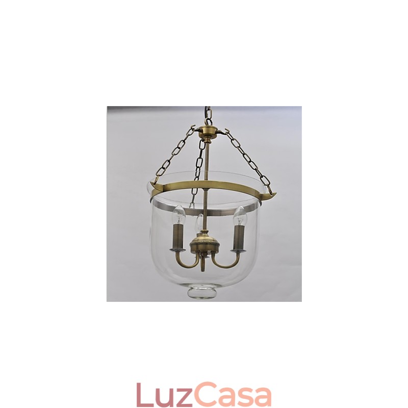 Lustre de vidro estilo sino de templo vintage americano