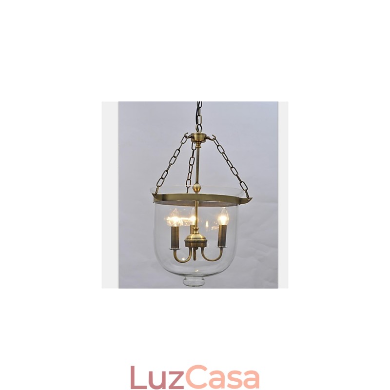 Lustre de vidro estilo sino de templo vintage americano