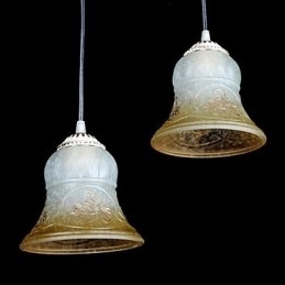 Pendente Branco Três Luzes Padrão Vidro Abajur Mão Dourado Europeu Retro Clássico