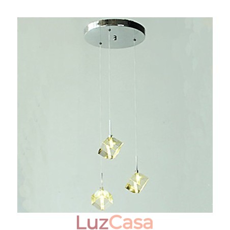Luminária de cristal da moda com pingente de cristal de três cabeças Luminária de cristal da moda com pingente de cristal de três cabeças