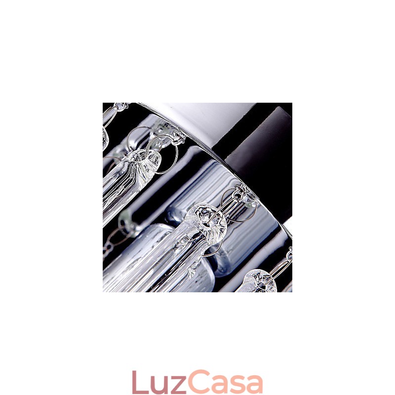 Pendente moderno de 3 luzes com haste de vidro