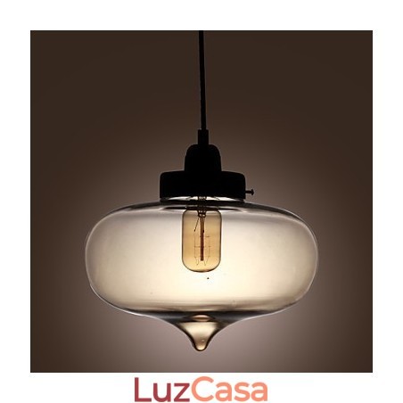 Luminária pendente de vidro transparente com design de bolha marrom Luminária pendente de vidro transparente com design de bolha marrom