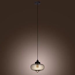 Luminária pendente de vidro transparente com design de bolha marrom