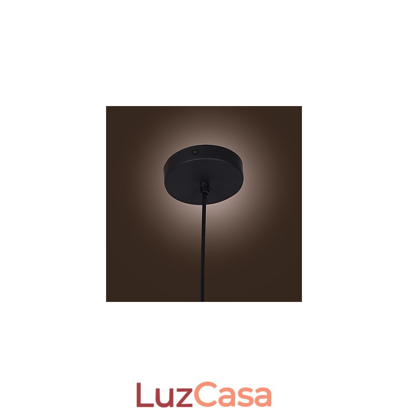 Luminária pendente de vidro transparente com design de bolha marrom