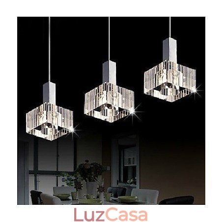 Luminária pendente de cristal três Luminária pendente de cristal três