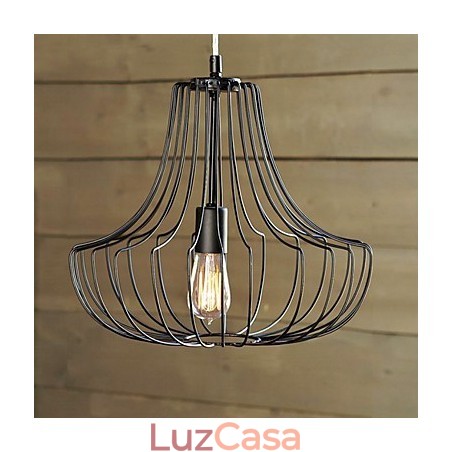 Luminária pendente de ferro artística Coop Design Luminária pendente de ferro artística Coop Design