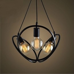 3 Luzes Lustre Pendente Tradicional Clássico Retro Metal