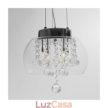 Luminária pendente de cristal artística de 4 luzes com cúpula de vidro Luminária pendente de cristal artística de 4 luzes com cúpula de vidro
