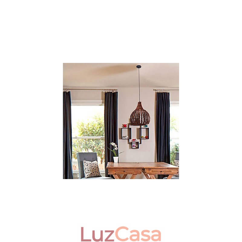 Luminária pendente estilo lanterna country mini com pintura