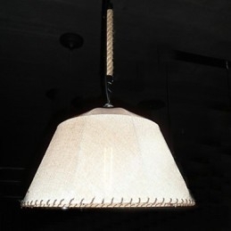 Pendente de luz retrô estilo norte-americano com abajur de tecido