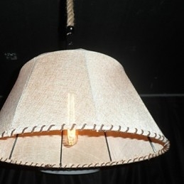 Pendente de luz retrô estilo norte-americano com abajur de tecido