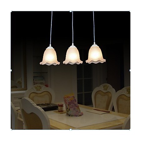 Pendente Três Luzes Branco Europeu Retro Clássico Pendente Três Luzes Branco Europeu Retro Clássico