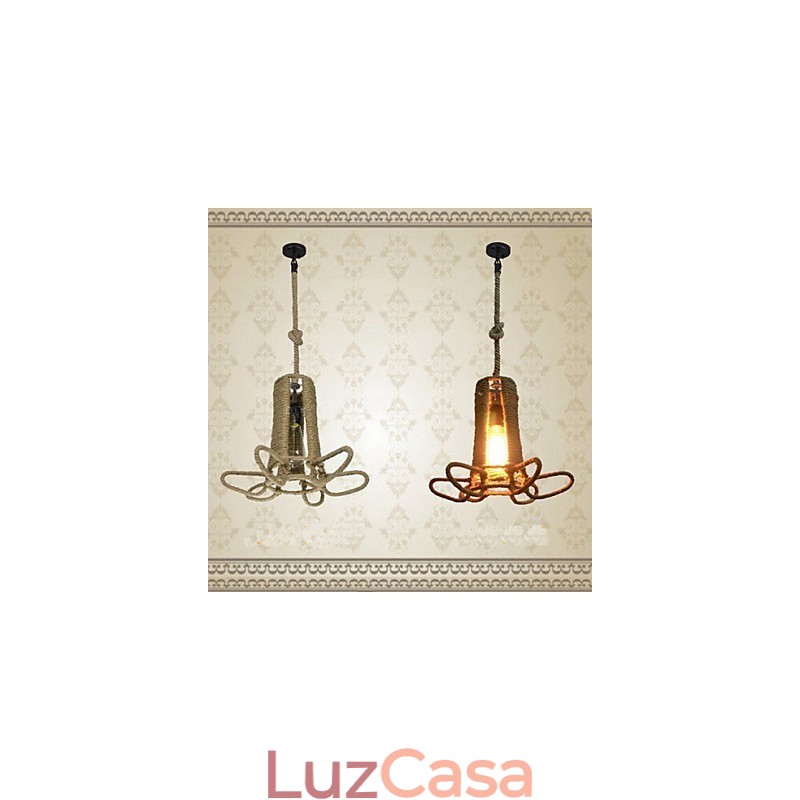 Lustre de ferro forjado retrô de cânhamo industrial rural tipo norte-americano