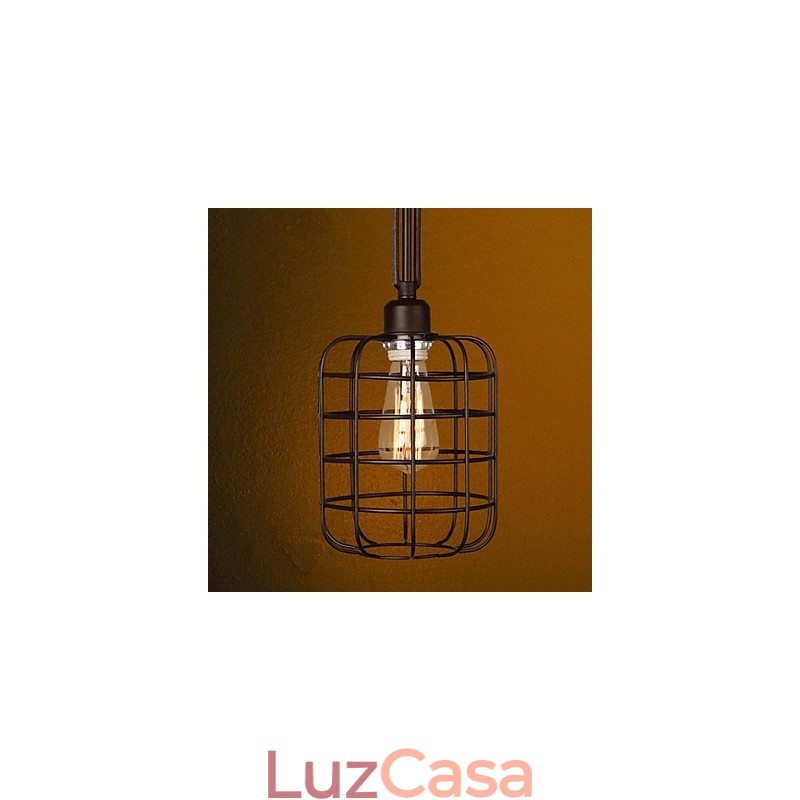 Luminária pendente de metal com pintura estilo retrô mini