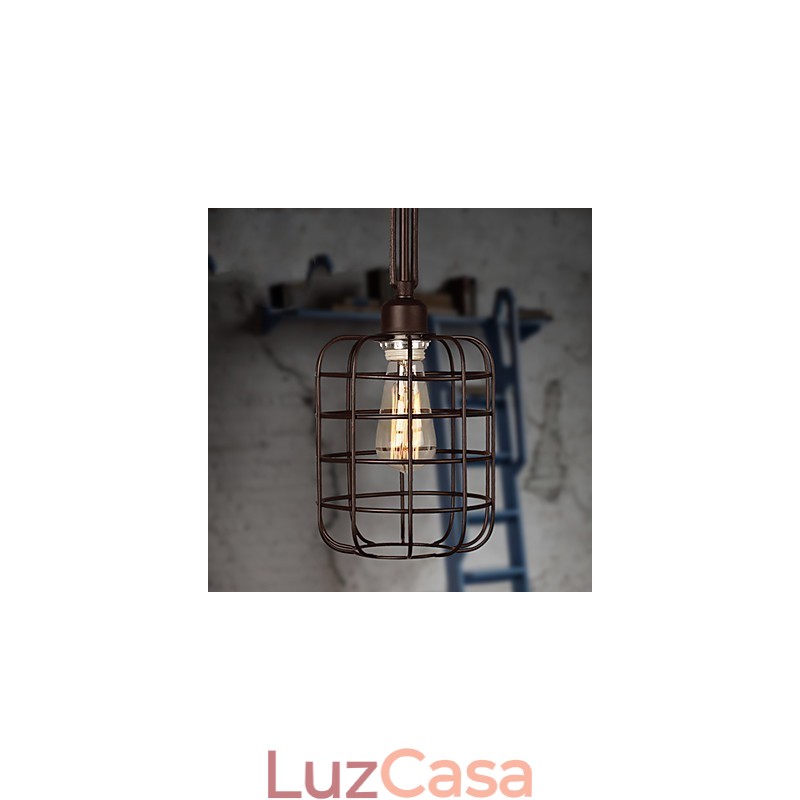 Luminária pendente de metal com pintura estilo retrô mini