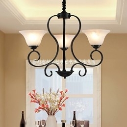 Lustre retrô de 3 luzes Country Metal