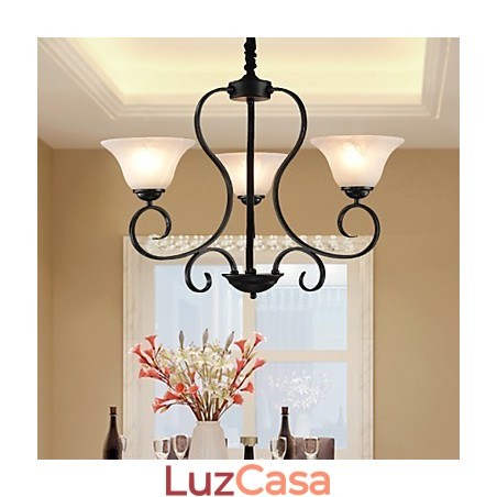 Lustre retrô de 3 luzes Country Metal Lustre retrô de 3 luzes Country Metal